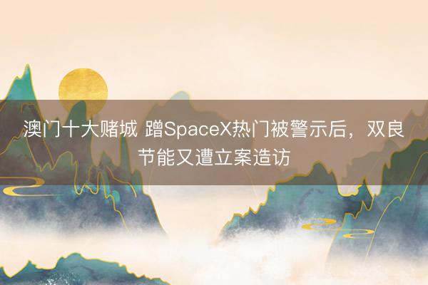 澳门十大赌城 蹭SpaceX热门被警示后,双良节能又遭立案造访