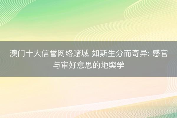 澳门十大信誉网络赌城 如斯生分而奇异: 感官与审好意思的地舆学